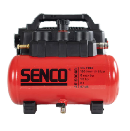 Senco compressor AC19306BL 8 bar 6 l oil-free, soundproofed