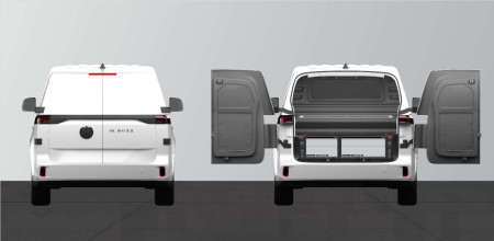 Double floor H:342 mm 3-drawers for Volkswagen ID Buzz Cargo with standard partition wall