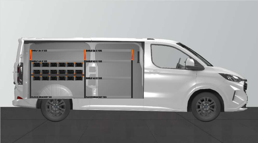 RACK Van rack for Ford Custom L2 Work System