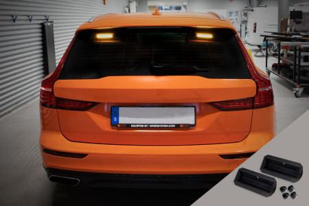 2 pcs Housing for window mounting of warning lights on the car's side windows or rear window of estate cars