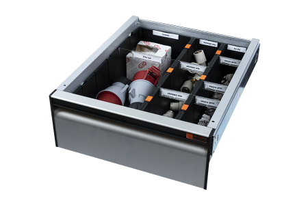 Insert Set 9-Compartments for 350 mm wide double floor drawer height 140 mm