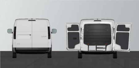 Double floor H:350 mm 5-drawers for KIA PV5 with standard partition wall and double sliding doors