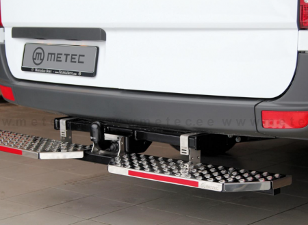Universal step for tow bar in stainless steel 1700 mm.