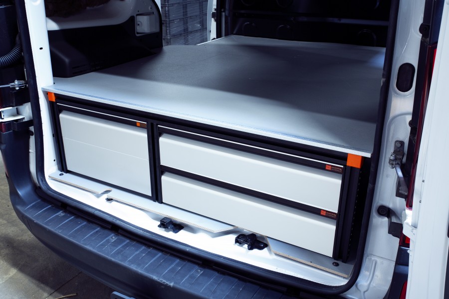 Underfloor (H:342mm) with 4 drawers for the Citan Long and Kangoo Standard