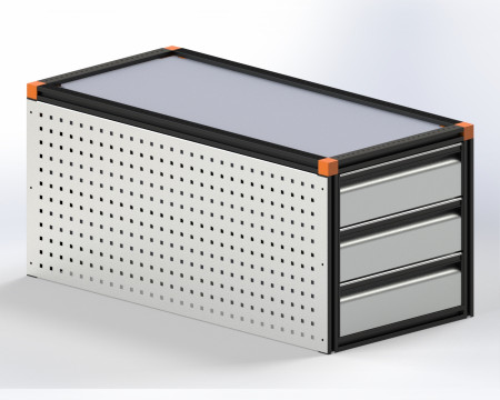 FS Drawer Unit 1050x507.5x490 mm Mod3 3 x 140 Drawers.