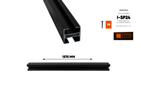 1575mm horizontal aluminium profile including screw bag