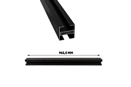 962.5mm horizontal aluminium profile incl. screw bag