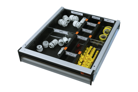Insert Set 9-Compartments for 350 mm wide drawer height 70 mm.