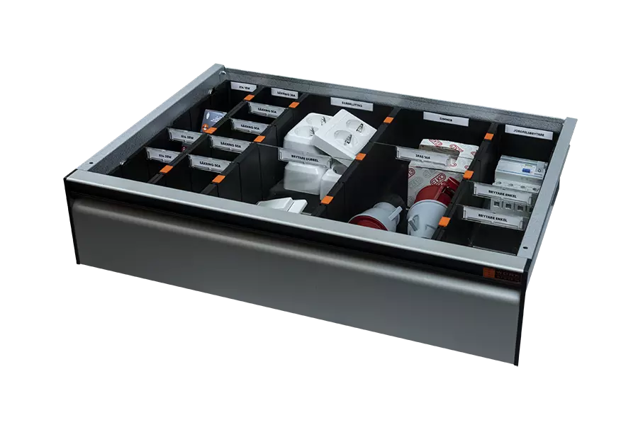 Insert Set 15-Compartments for 612.5 mm wide drawer height 140 mm