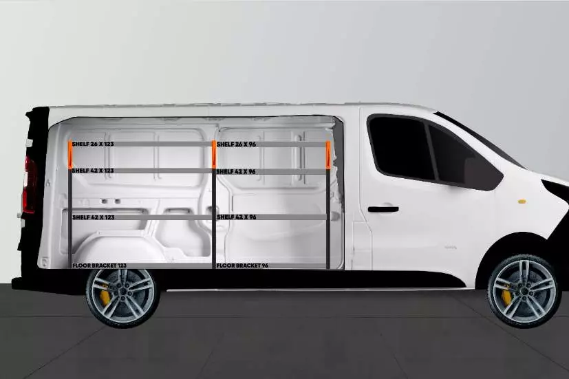 Base42 van racking Renault Trafic