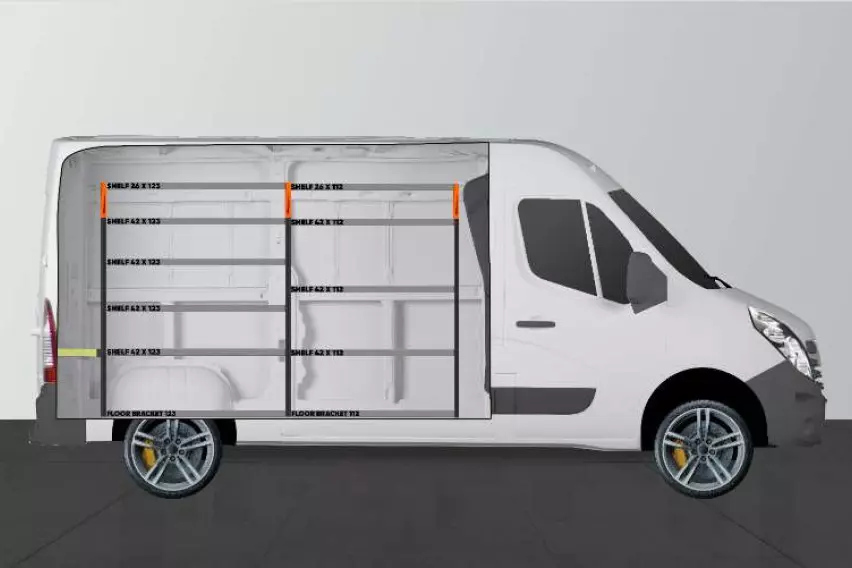 Base42 van racking Nissan Interstar