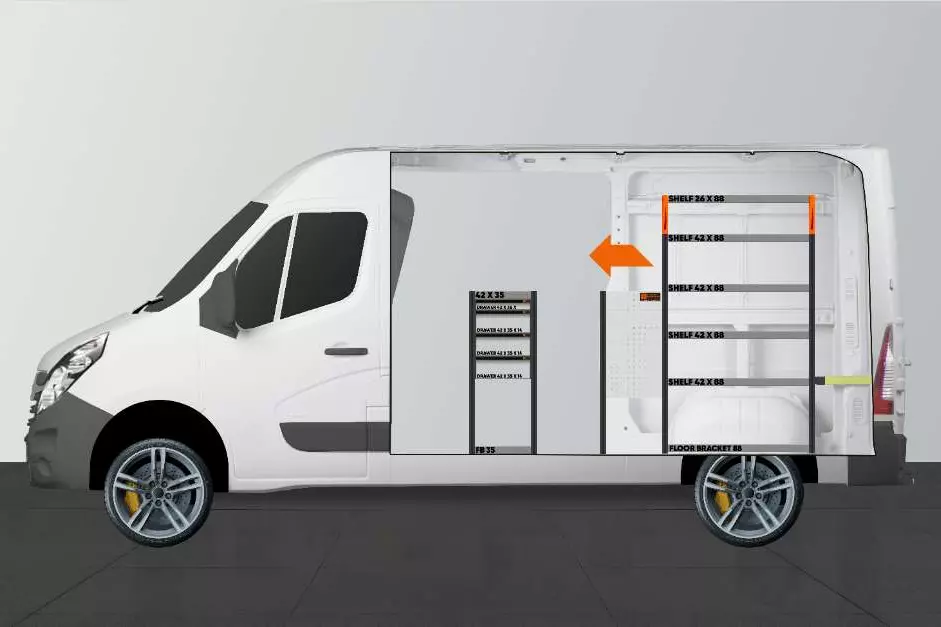 LD42 van racking Renault Master