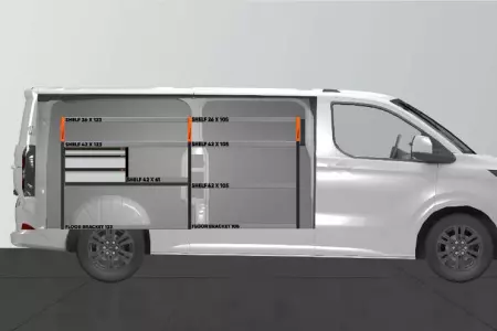 LS3 Van rack for Ford Custom & VW Transporter L2