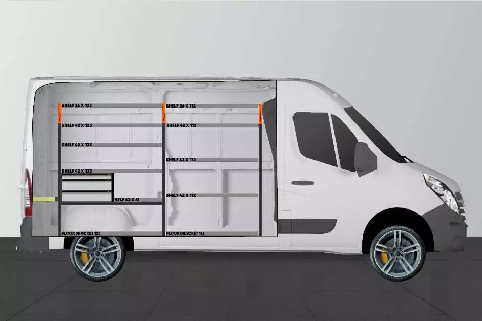 LS3 van racking Nissan Interstar