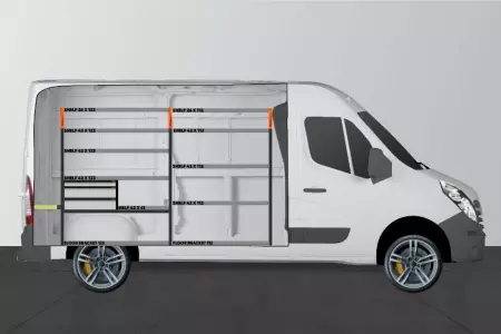 LS3 Van rack for Movano, Master & NV400 L2H2