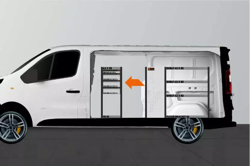 LD42 van racking Nissan Primastar